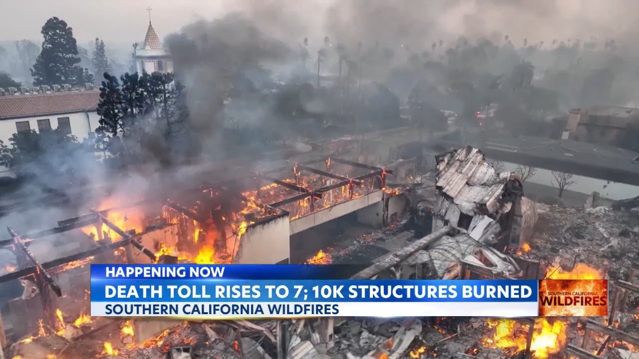 Los Angeles wildfires death toll reaches 10, expected to rise