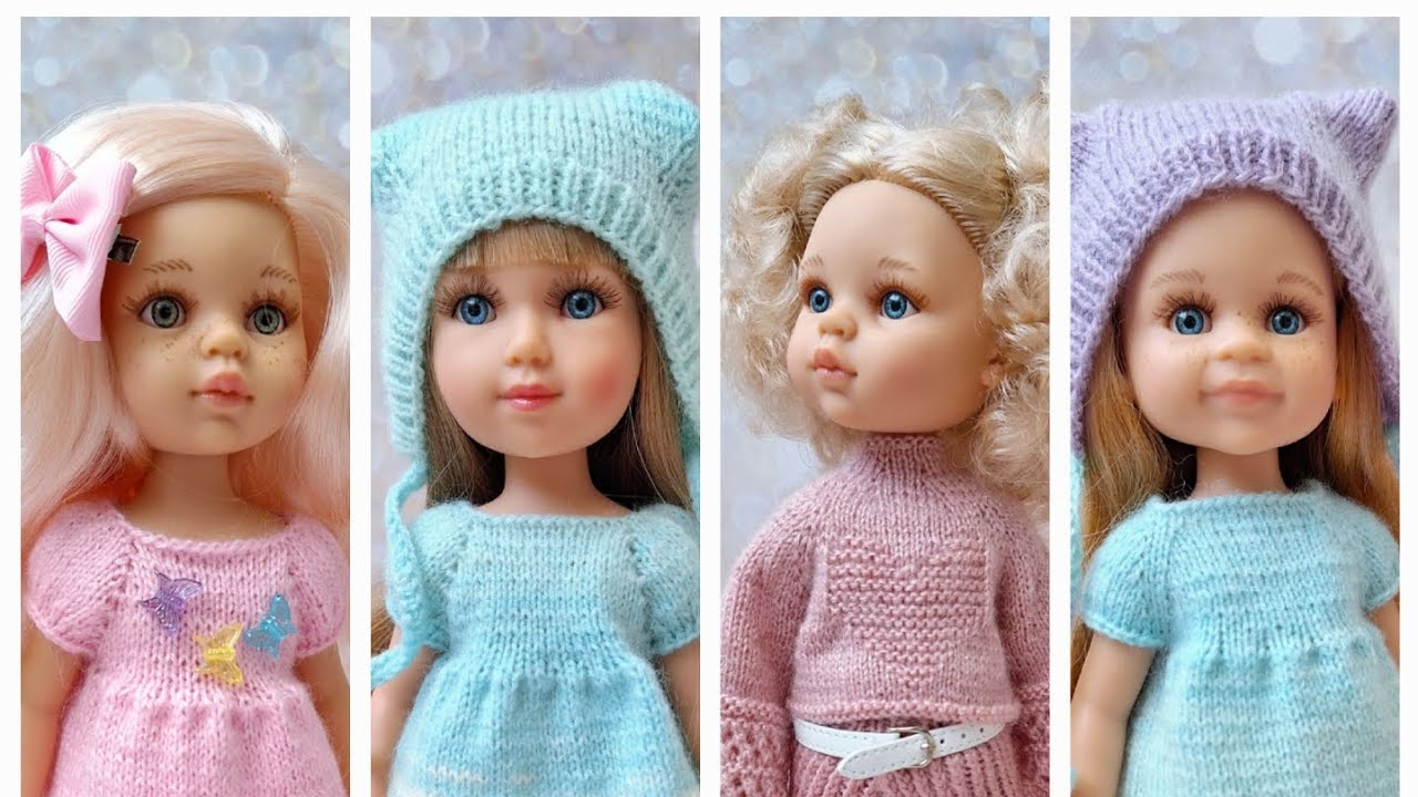 Вязаная одежда на кукол Паола Рейна 32-34 см. 🧥👗👚Обувь из заготовок для Паолочек и Миячек 👡👠🩰