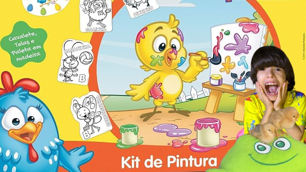 Roger pinta personagens da turma da Galinha Pintadinha