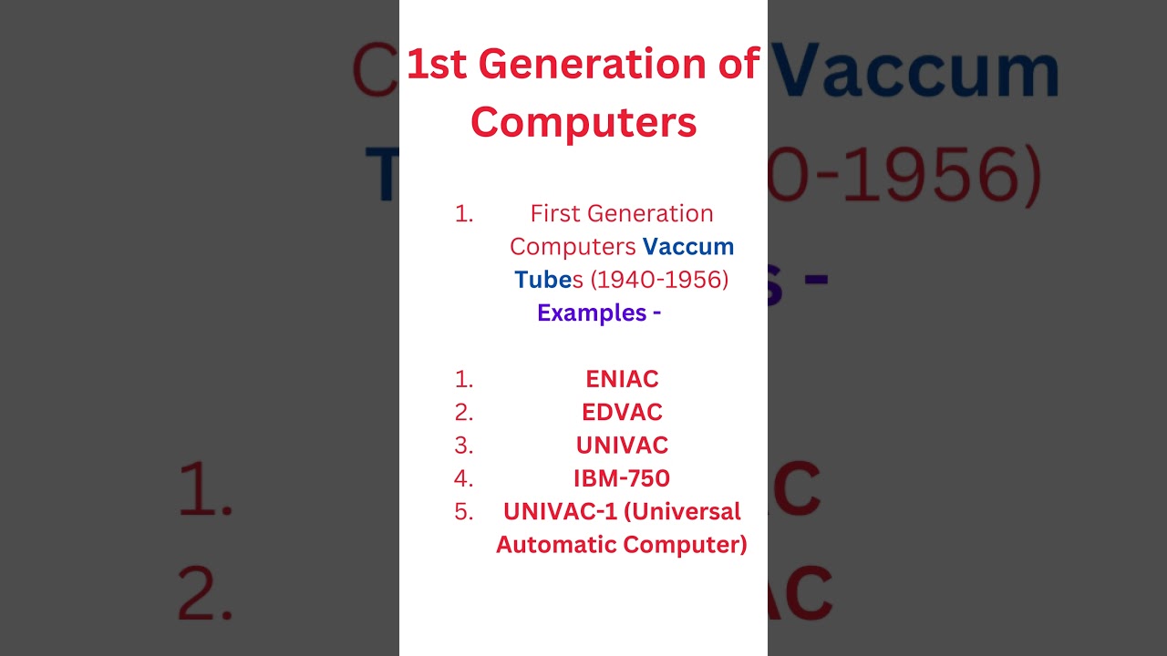 1st Generation of Computers| #generationofcomputer #computerknowledge #ugcnetexam #ict