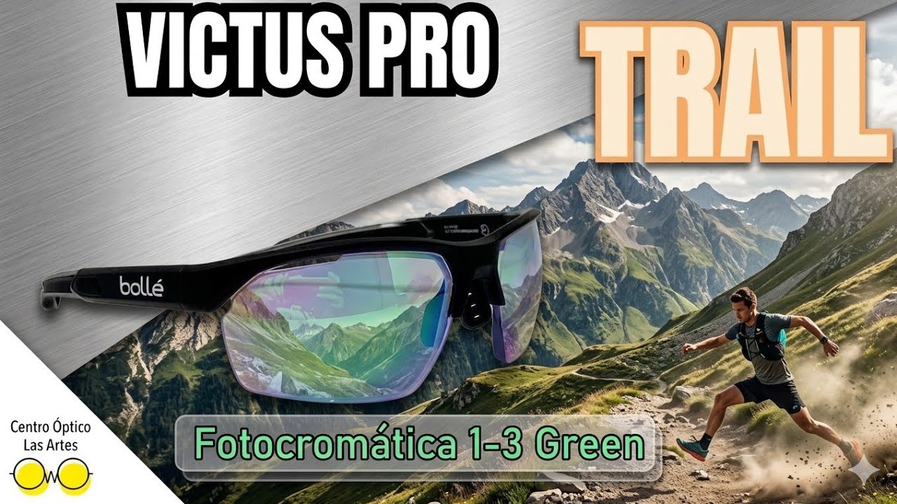 Gafas de TRAIL graduadas Victus Pro con lente fotocromática 1-3 con espejo verde|| LAS ARTES