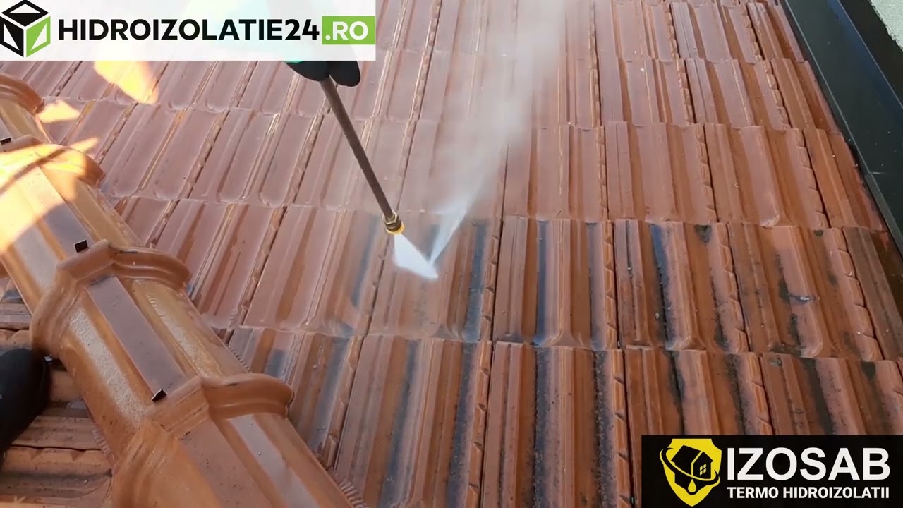 Curatare acoperis tigla cu inalta presiune - Vopsire acoperis tigla 1- IZOSAB.RO