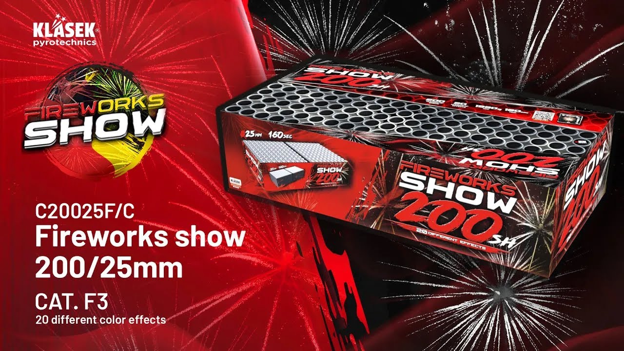 C20025F/C Fireworks show 200/25mm | Klasek pyrotechnics