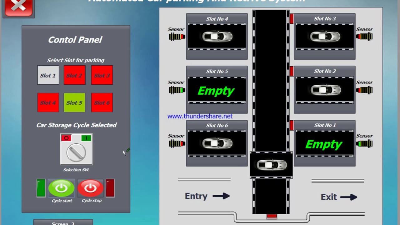Car Parking System (SCADA Simulation)