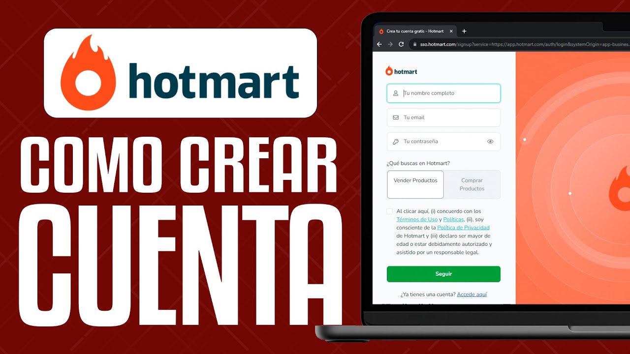 C&oacute;mo CREAR una CUENTA en HOTMART (2026) Tutorial Paso a Paso