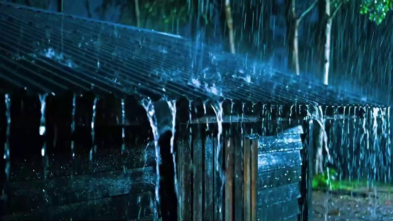 Midnight Steady Rain on Rooftops with Gentle Thunder | Calming ASMR for Deep Rest