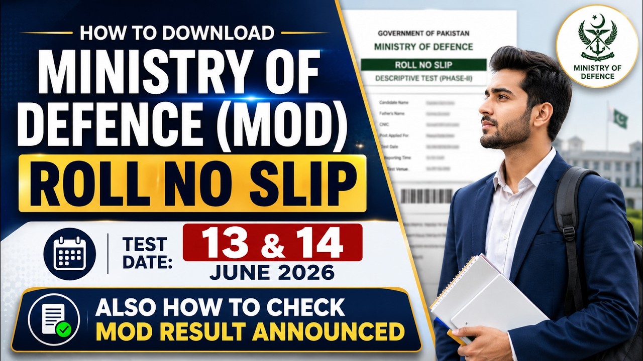 How to Download Ministry of Defence Roll number slip 2026|MOD Roll Number Slip 2026|MOD Result Check
