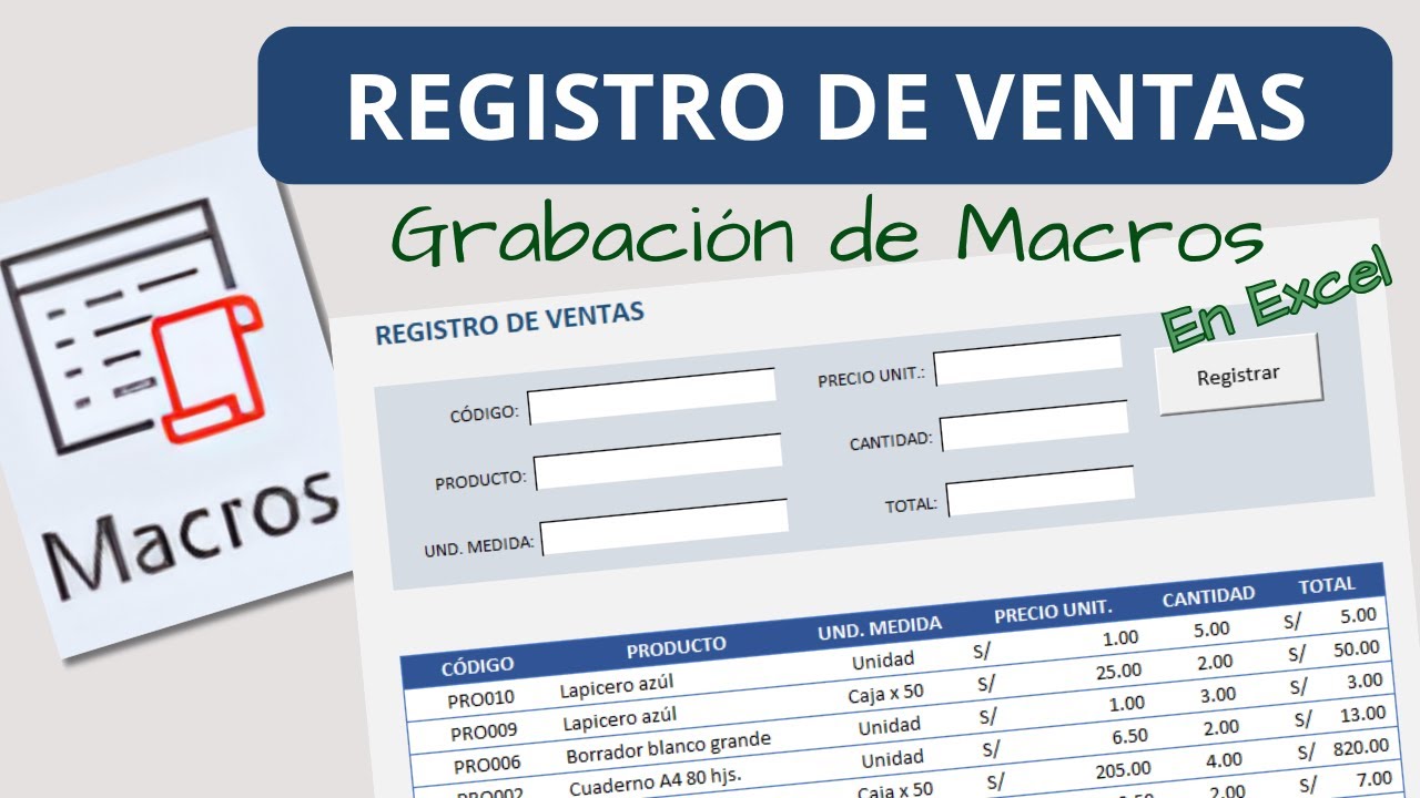 ☑️Aprende a GRABAR MACROS y controla tus VENTAS como un experto!