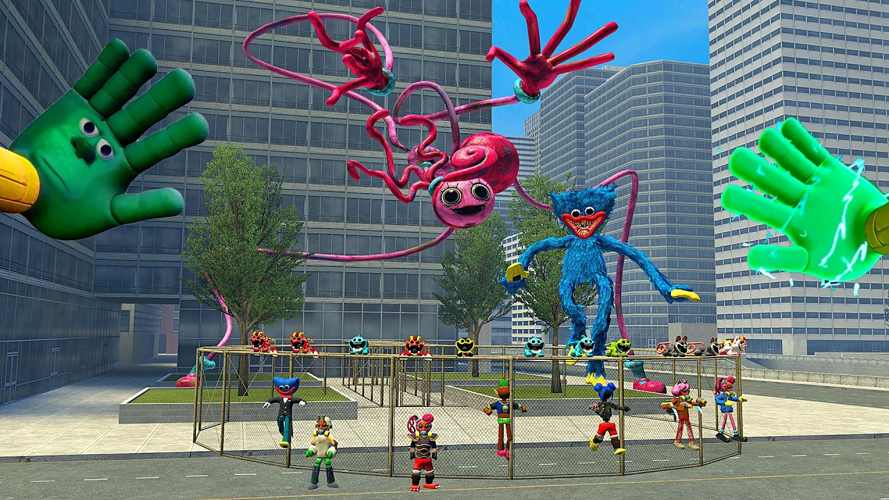 Surviving Poppy Playtime All Mommy Long legs & huggy wuggy& other Smilling Monsters | Garry's Mod