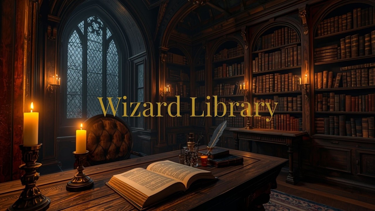 Wizard Academy Library 🕯️✨ Magical Reading Atmosphere / Living Painting