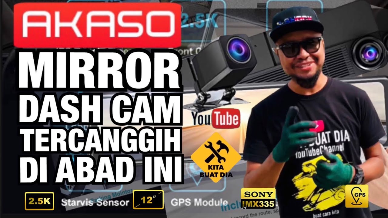 AKASO DL12 | Mirror Dash Cam Terbaik Di Abad Ini