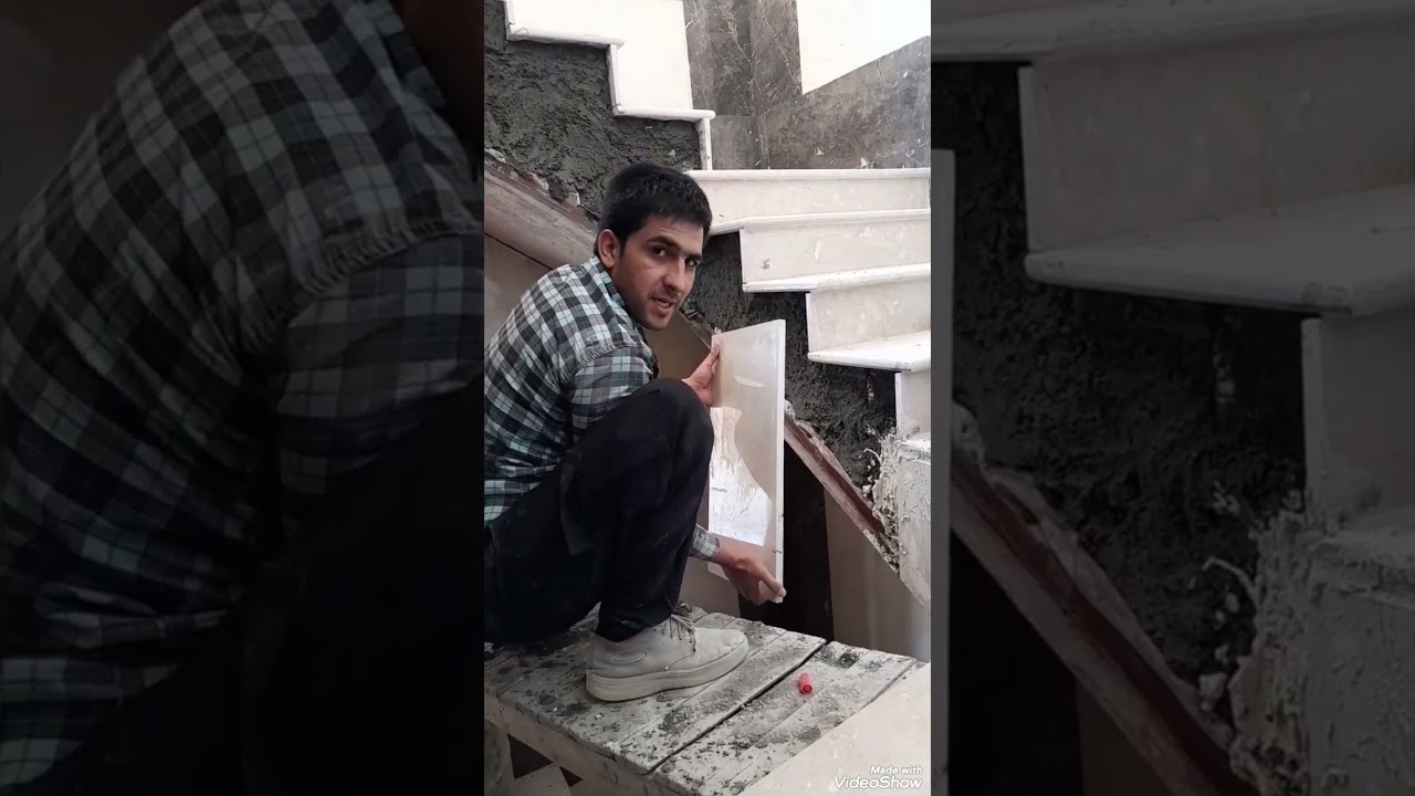 چسپاندن سنگ زیر پله