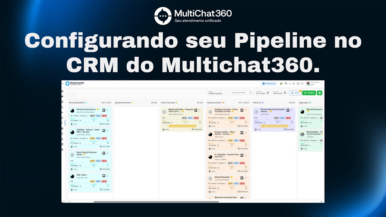 Como criar seu primeiro Pipeline no CRM do Multichat360