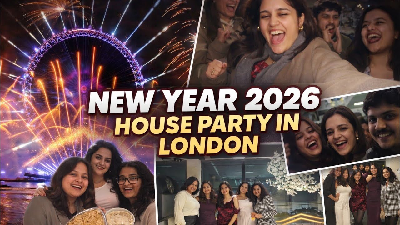 New Year 2026 in London🇬🇧🎡 House partyyy🎉🎉🎉🎉#viral #kozywithkanakk 