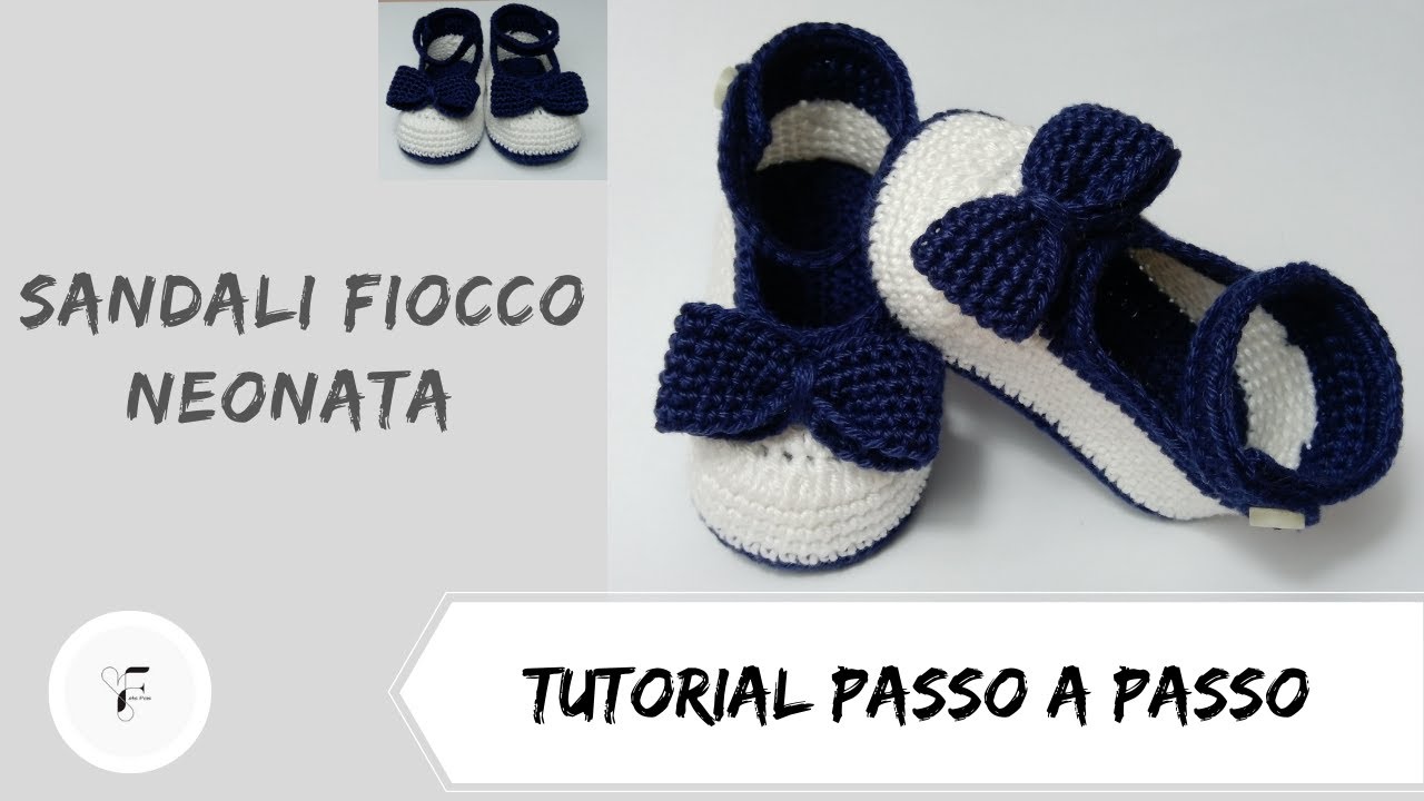 Scarpine con fiocco bimba 0/3 mesi crochet