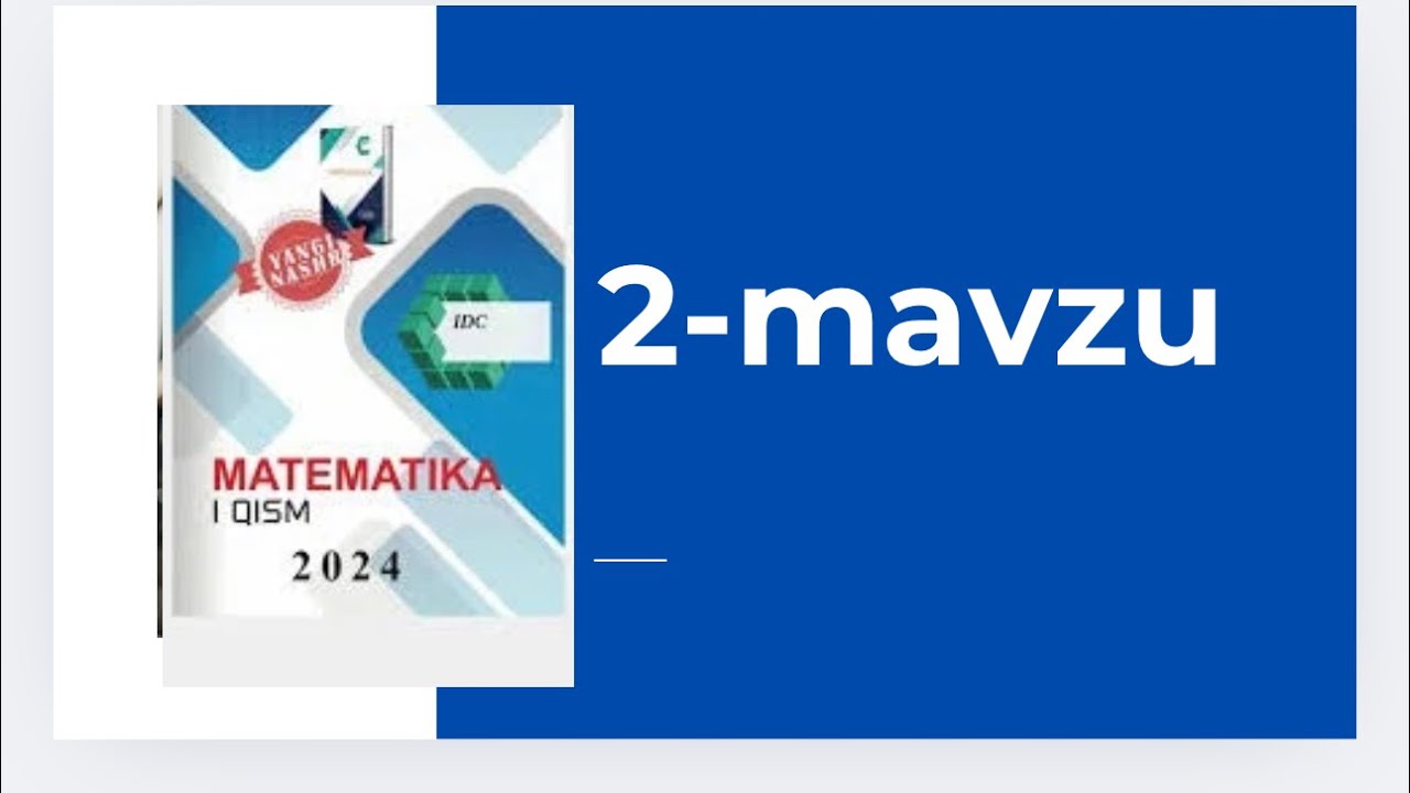 IDC 1-qism 2-mavzu