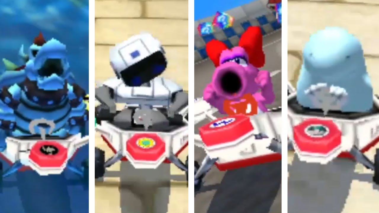 Mario Kart 7 - All Custom Characters Losing Animations (Rob-BLS Kart)