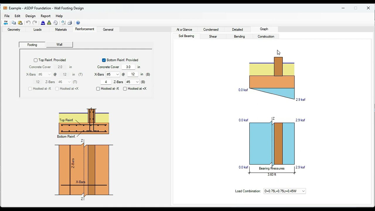 Wall Footing Design Example Using ASDIP FOUNDATION