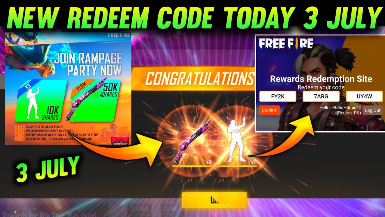 Free Fire Redeem Code Today 1 July | FF New Redeem Code Today | New Redeem Code Today | Pro league