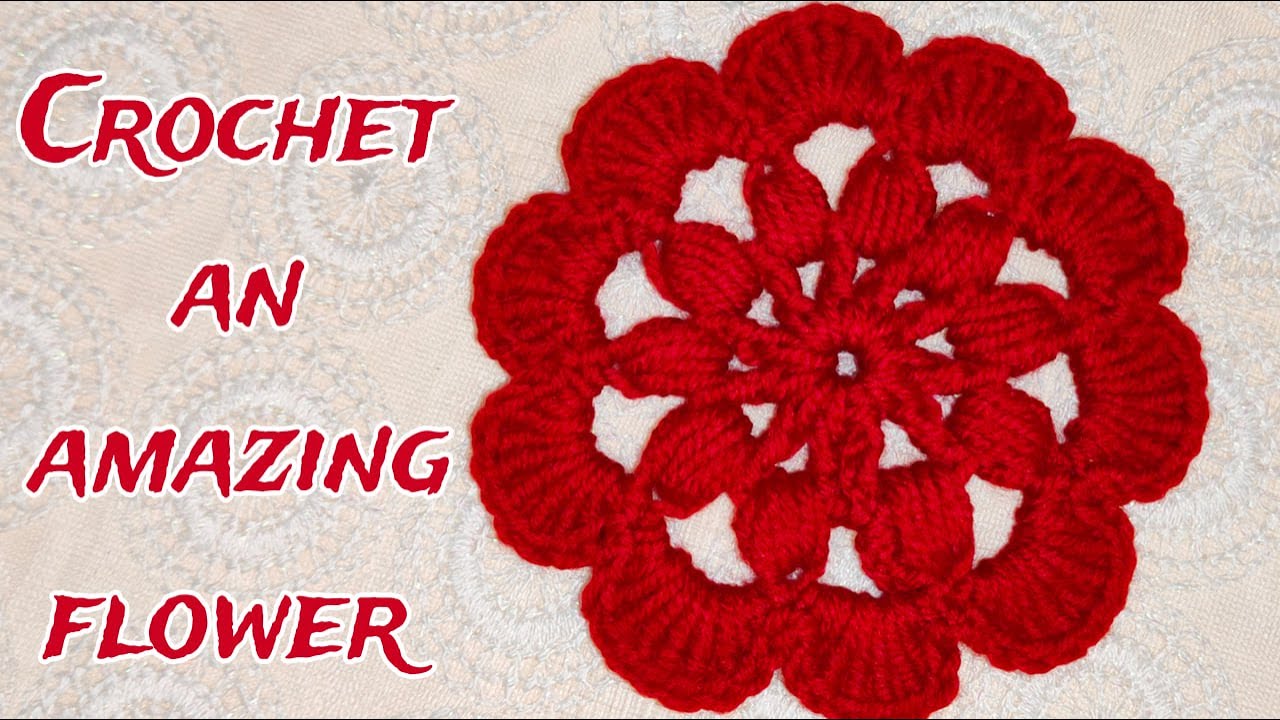 كروشيه وحدة زخرفية على شكل وردة💖|| 💖Crochet Fantastic Motif