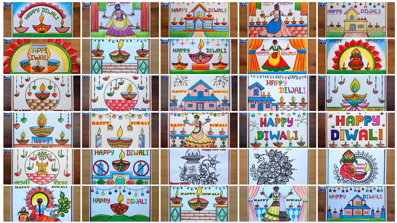 Diwali Drawing | Diwali Drawing Easy | Happy Diwali Drawing | Diwali Festival Drawing #diwali #diya