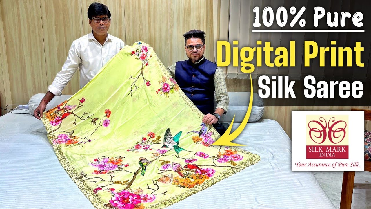 Pure Tussar Silk Saree with Handwork / Pure Silk Saree with Silk Mark/ Digital Print Saree Wholesale