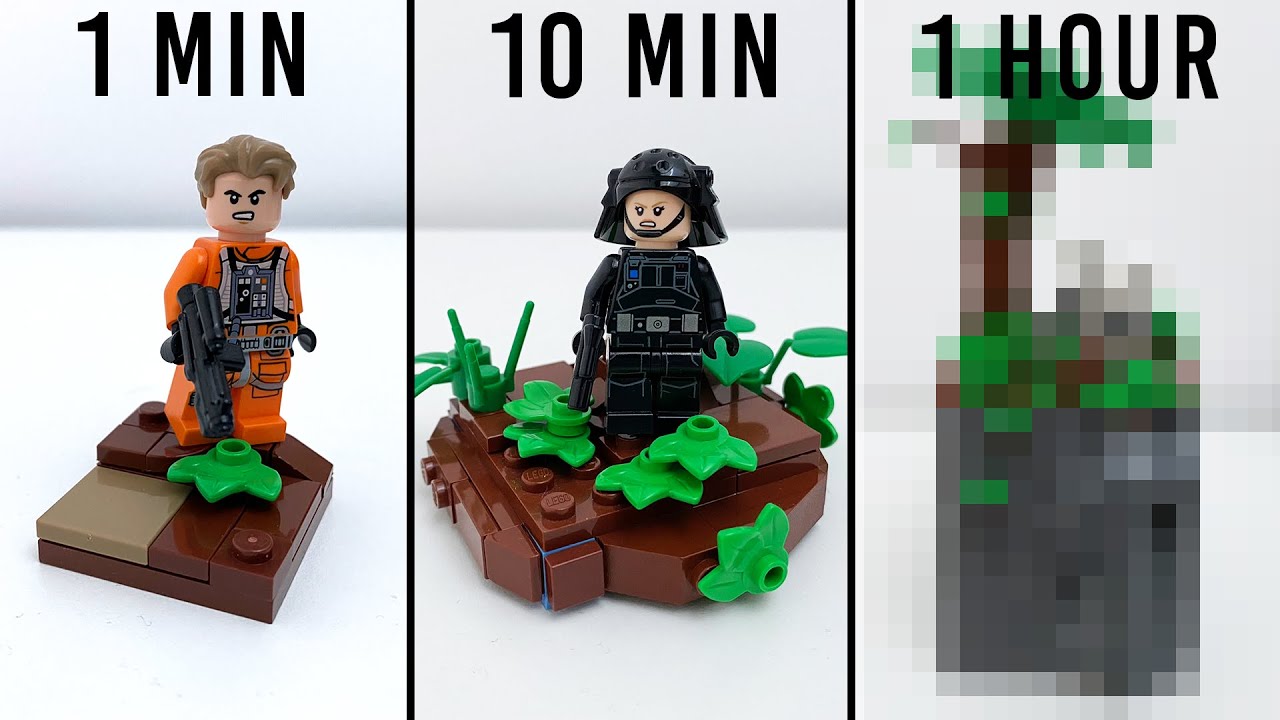 I built Endor out of Lego in 1 Hour, 10 Minutes and 1 Minute | Lego star wars Moc challenge