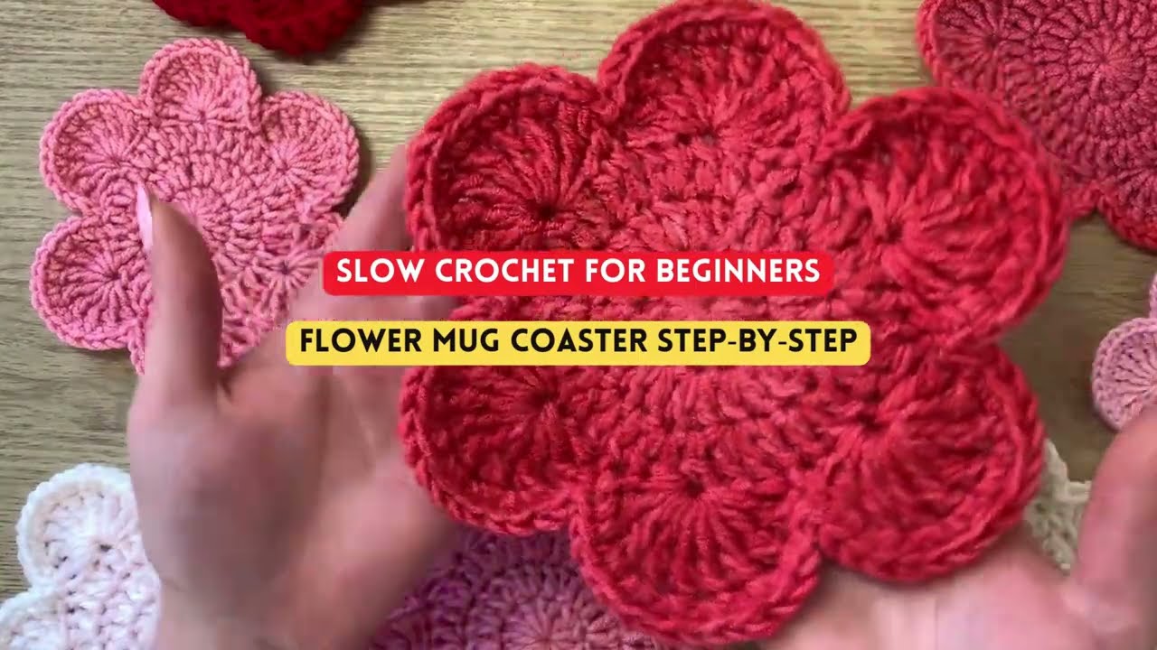 Crochet Flower Coaster Tutorial 🌼 Slow, Cosy & Beginner‑Friendly