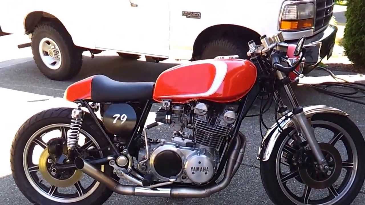 XS 750 Cafe Racer Walkaround 2 with kickstart