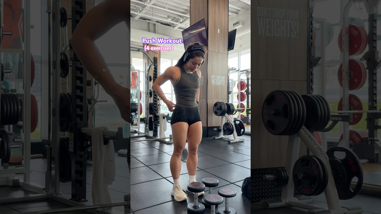 UPPER BODY PUSH WORKOUT (4 exercises) #gymworkout #shoulderworkout #upperbodyworkout r