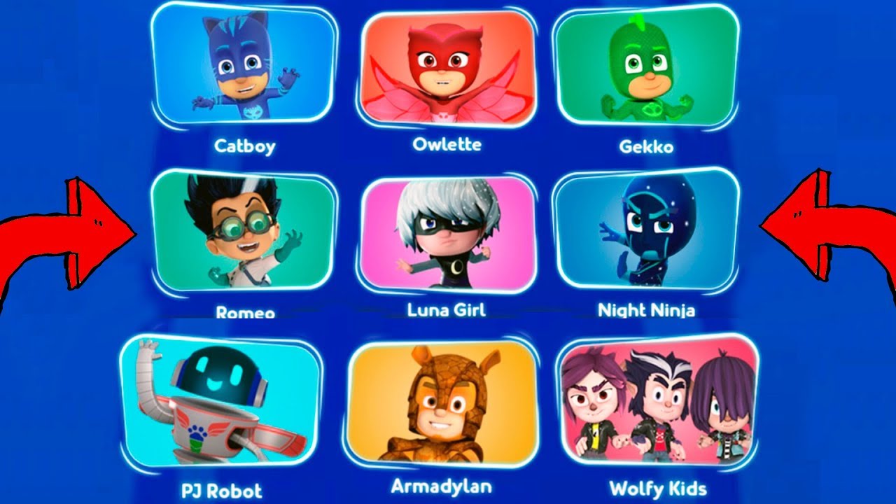 PJ Masks Game CHARACTERS List NEW 2019