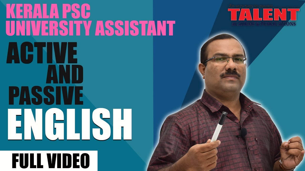 Kerala PSC English Grammar - Active and Passive Voice - Full Video