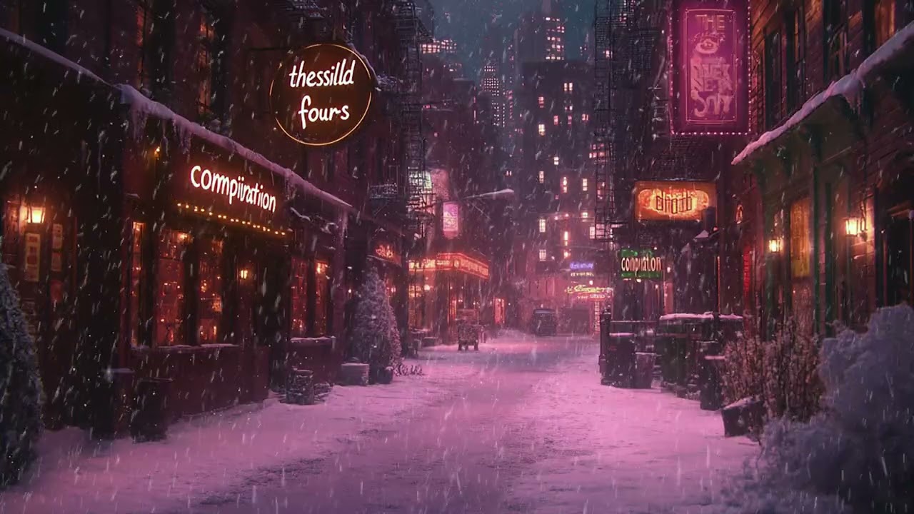 A Winter Scene Told Only Through Falling Snow and Empty Space