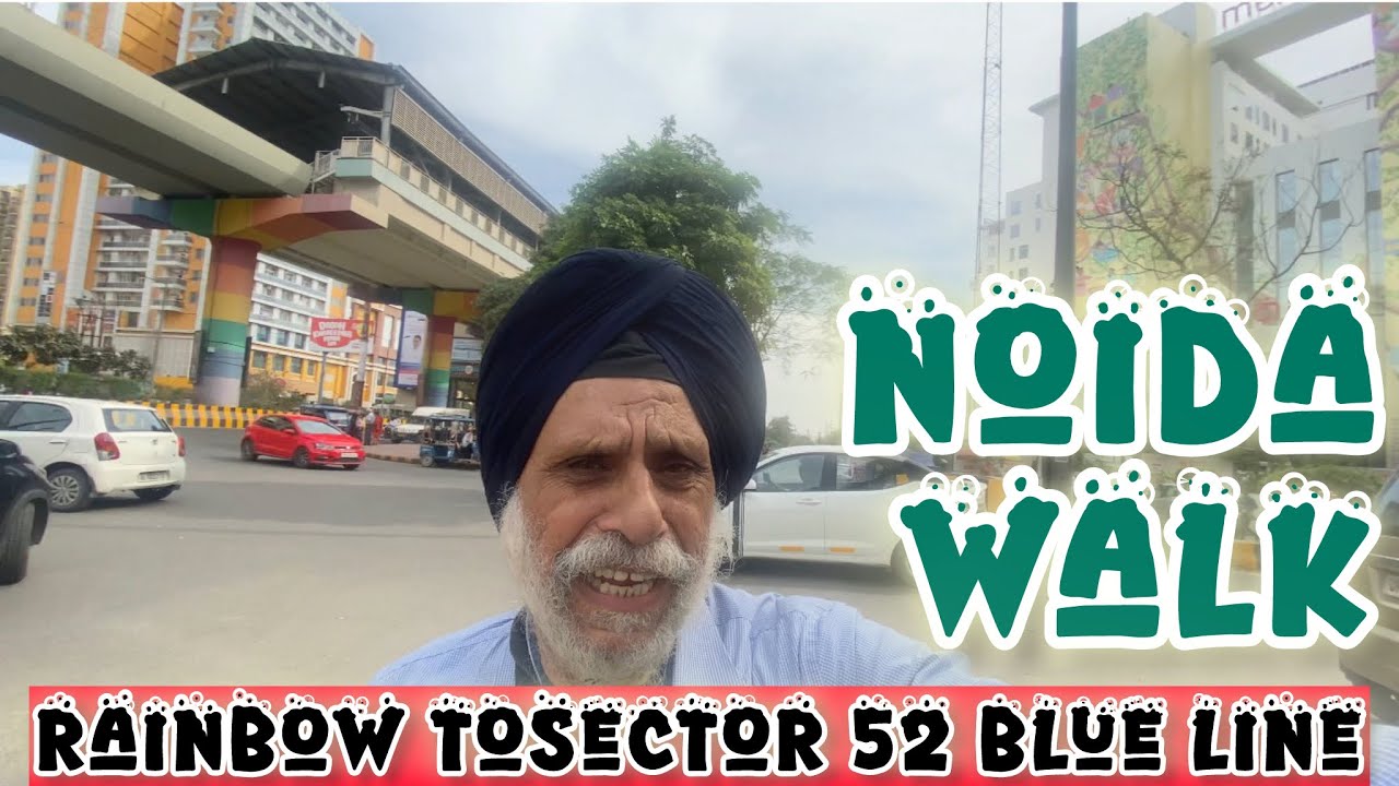 Walking from Sector 50 to Sector 52 Metro Station Noida | Walkthrough 
