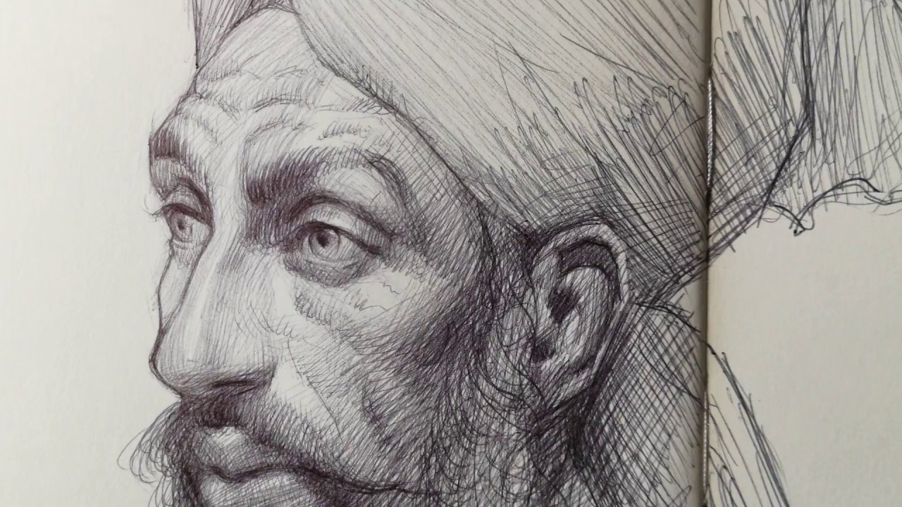 Bic pen drawing in moleskine