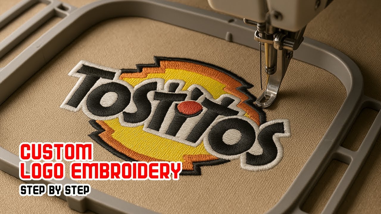 Tostitos Logo Embroidery &ndash; Full Digitizing & Machine Stitching Process | TaronBD