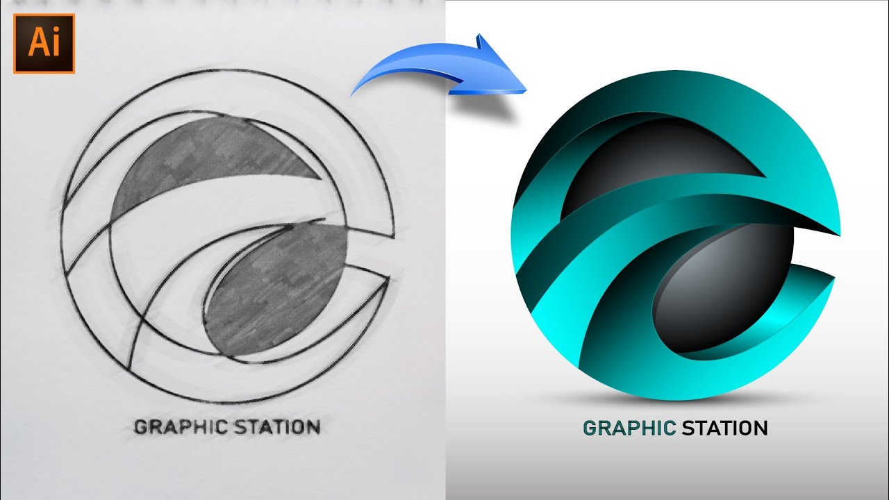 Logo Design Tutorial : How To Make a Logo Design Process From Sketch To Finish in Adobe Illustrator