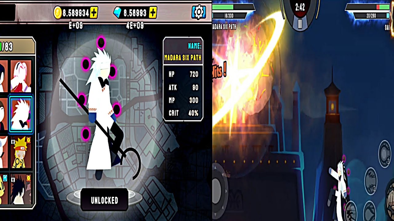 stickman great war madara six paths gameplay part 3