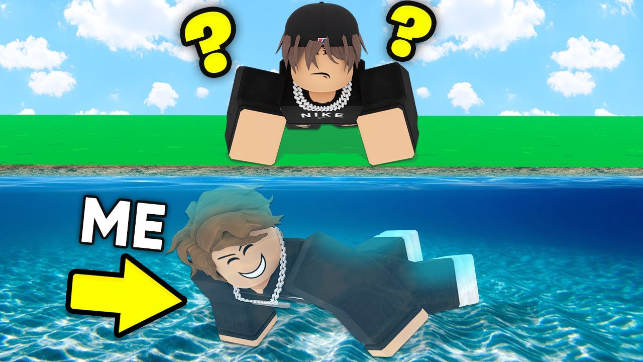 Hiding UNDERWATER to CHEAT in Hide & Seek.. (Roblox Bedwars)
