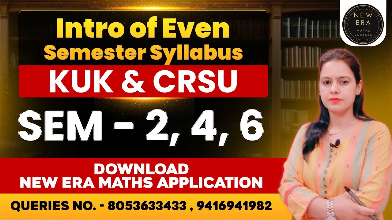Even Semester Syllabus | NEP | kuk | crsu | BA/BSc Maths | sem - 2,4,6 | New Era Maths Classes 