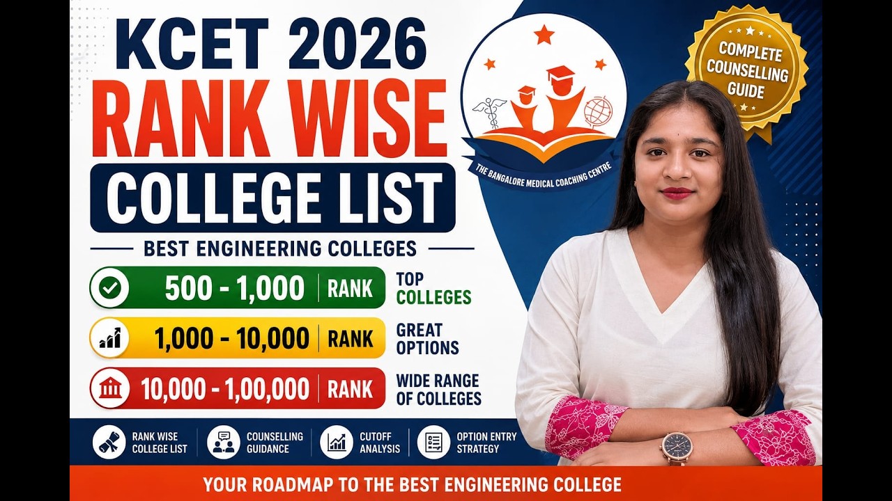 KCET 2026 College List for Every Rank | Best Engineering Colleges from 500 to 1 Lakh and Above