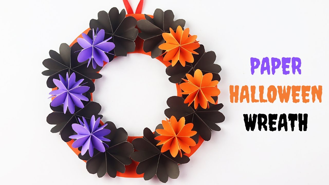 DIY Halloween Wreath | How To Make Paper Halloween Wreath | Halloween Paper Crafts