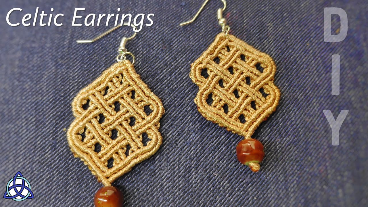 Gold Macrame Celtic Earrings Tutorial | DIY Earrings