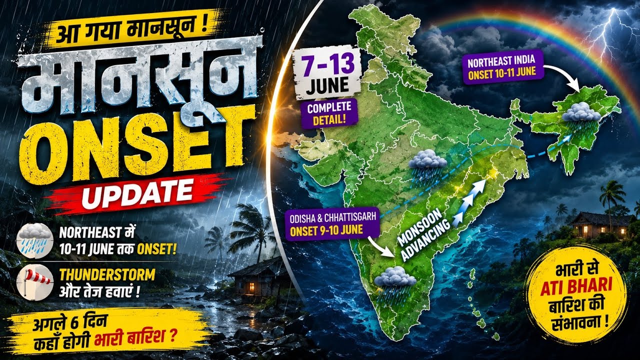 Monsoon Rapid Advance 🌧️🔥 | 8-13 June Big Weather Update | Heavy Rain, Storms Across India