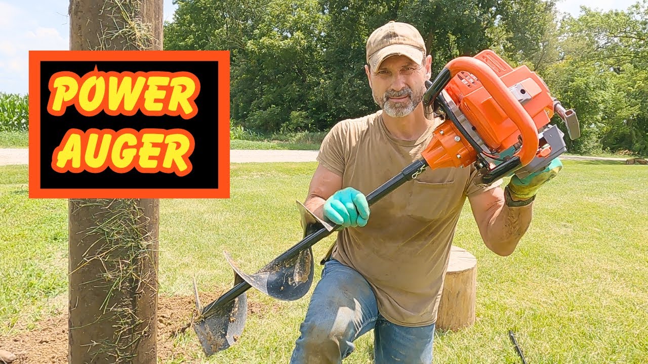 Digging Post Holes With Power Auger -- Unboxing Motorized Post Hole Digger