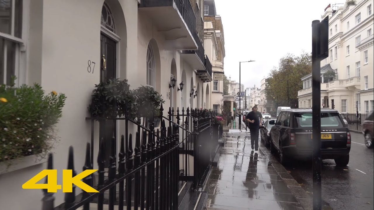 London Walk [RAIN]: Belgravia【4K】