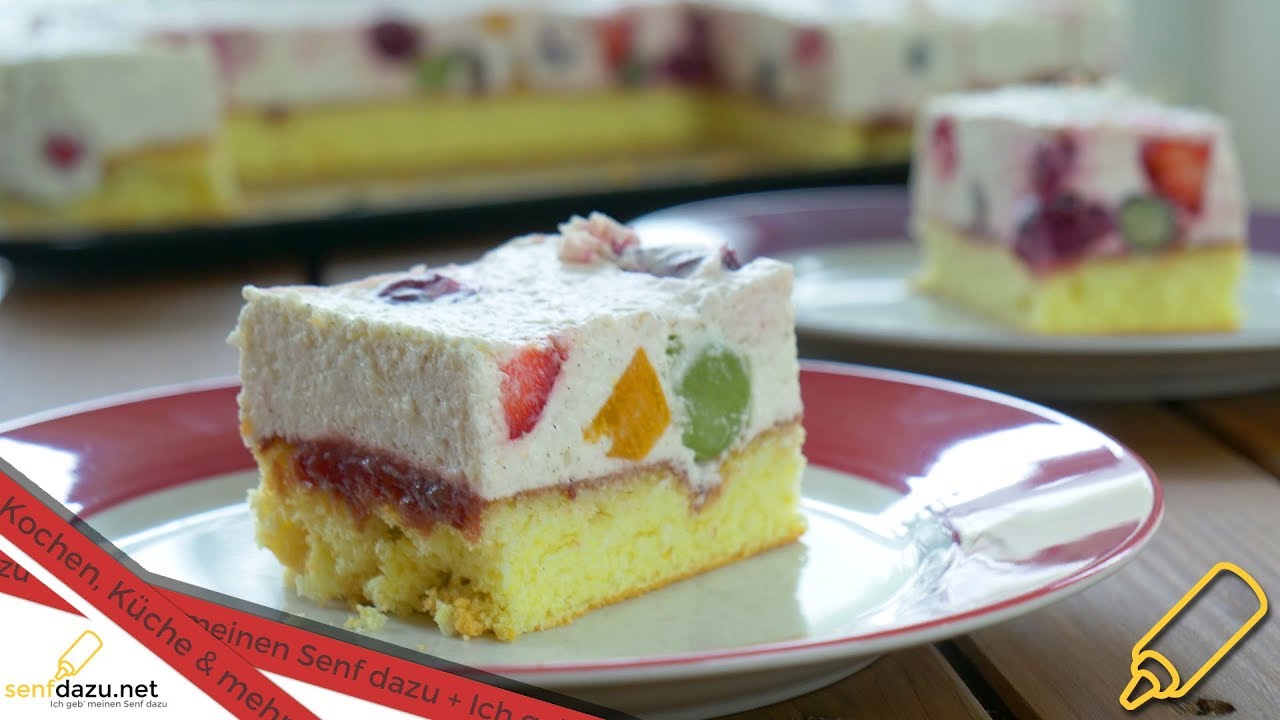 Joghurt Obstschnitten I Frischer und Fruchtiger Kuchen mit Obst I Rezept Backen