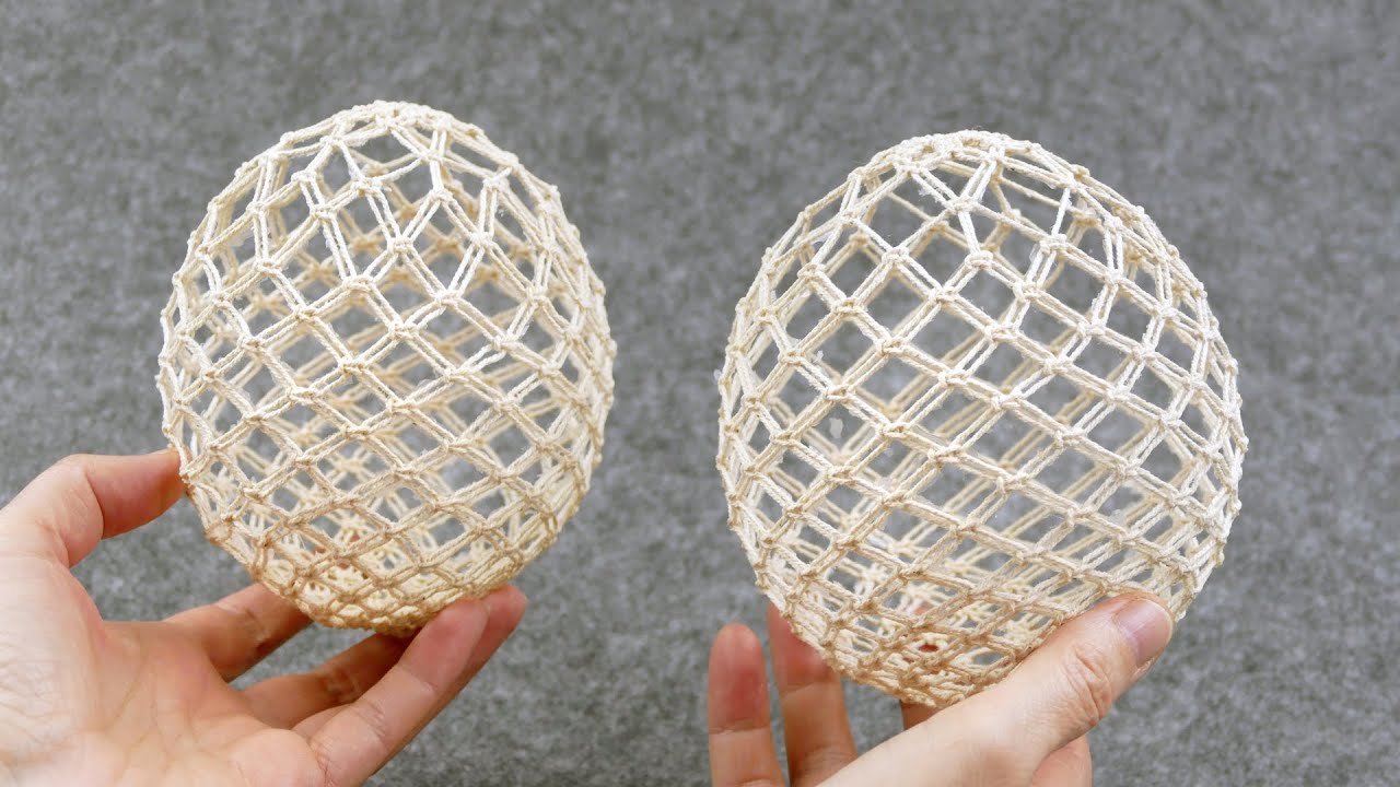 EASY MACRAME EGG DIY SPHERE BALL ON BALLOON | HANGING LANTERN