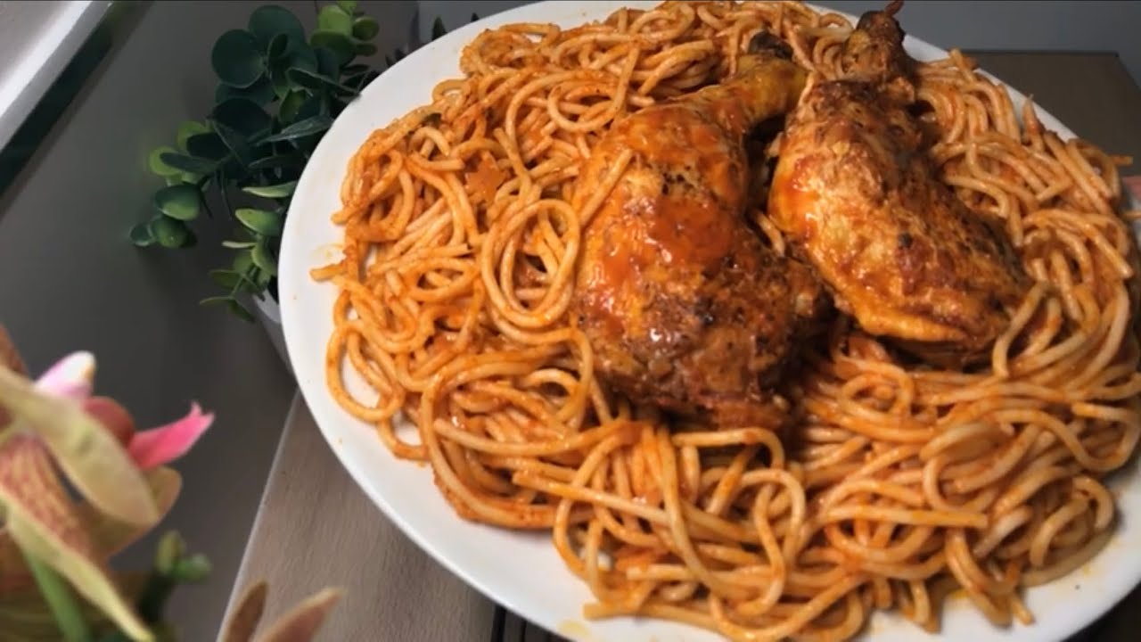 Spaghettis au poulet سباغيتي بالدجاج