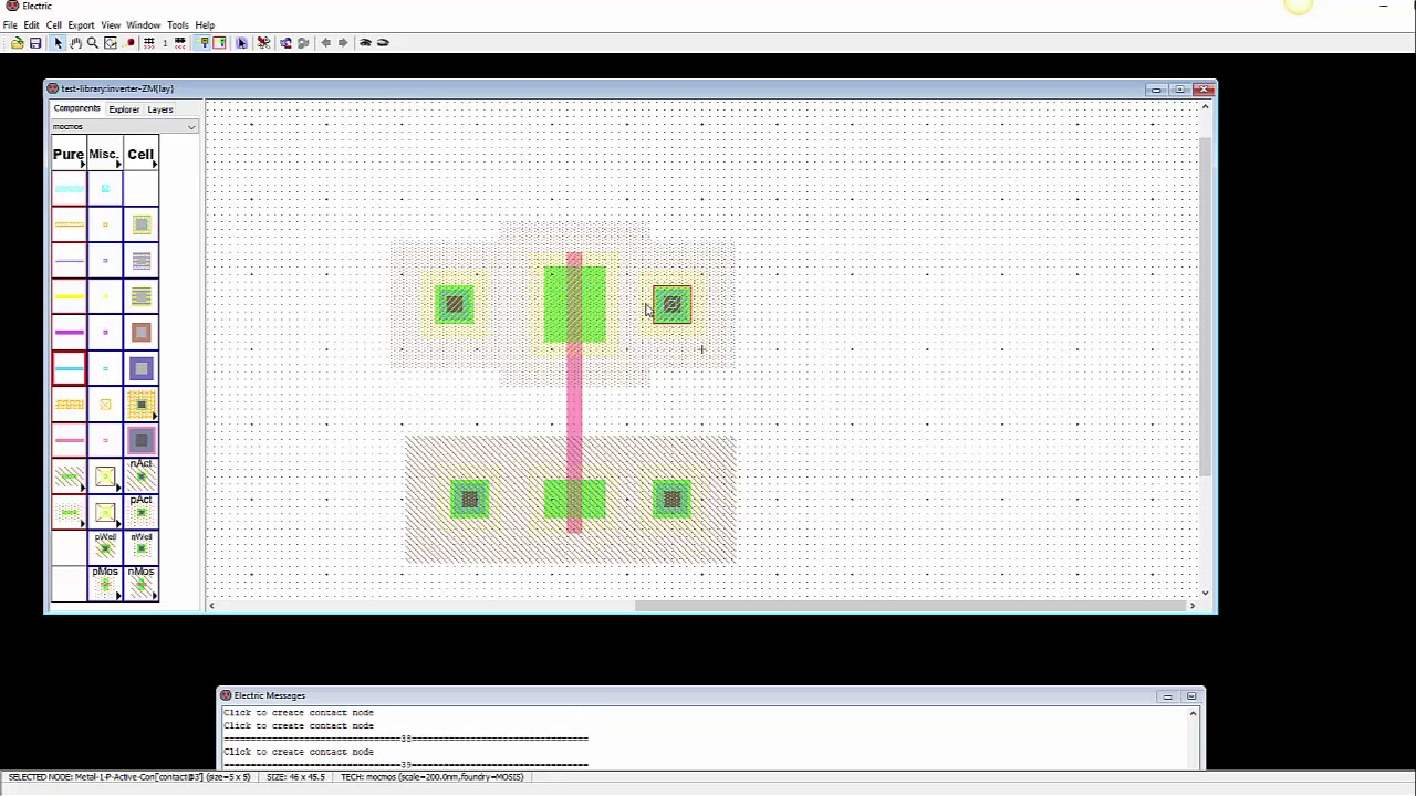CMOS Inverter Layout using Electric.